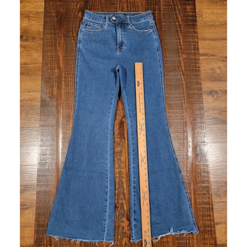 Judy Blues High Rise Flare Jeans Medium Wash Stretch Denim Size 7/28  (28×31)